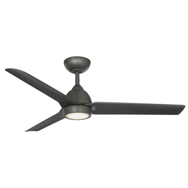 54'' Mocha 3 - Blade Outdoor Smart Propeller Ceiling Fan with and Light Kit Included | Wayfair North America