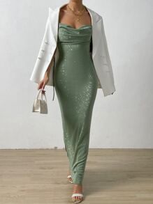 SHEIN Belle Knot Shoulder Backless Mermaid Hem Formal Dress SKU: sw2207065721292512(1000+ Reviews... | SHEIN