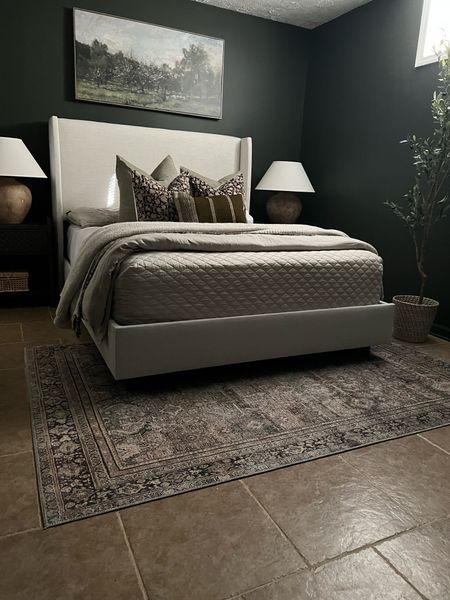 Bedroom decor, home decor, upholstered bed, bedroom rug, nightstands, bedding #bedroom

#LTKsalealert #LTKstyletip #LTKhome