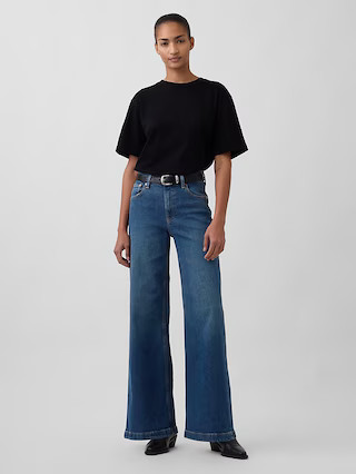 High Rise Stride Wide-Leg Jeans | Gap (US)