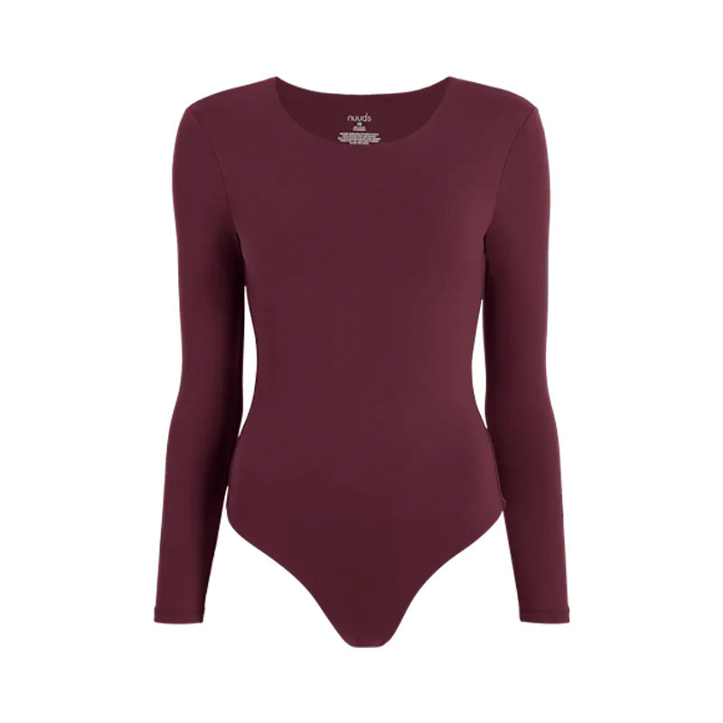 Long Sleeve Crewneck Bodysuit | Merlot - nuuds | nuuds