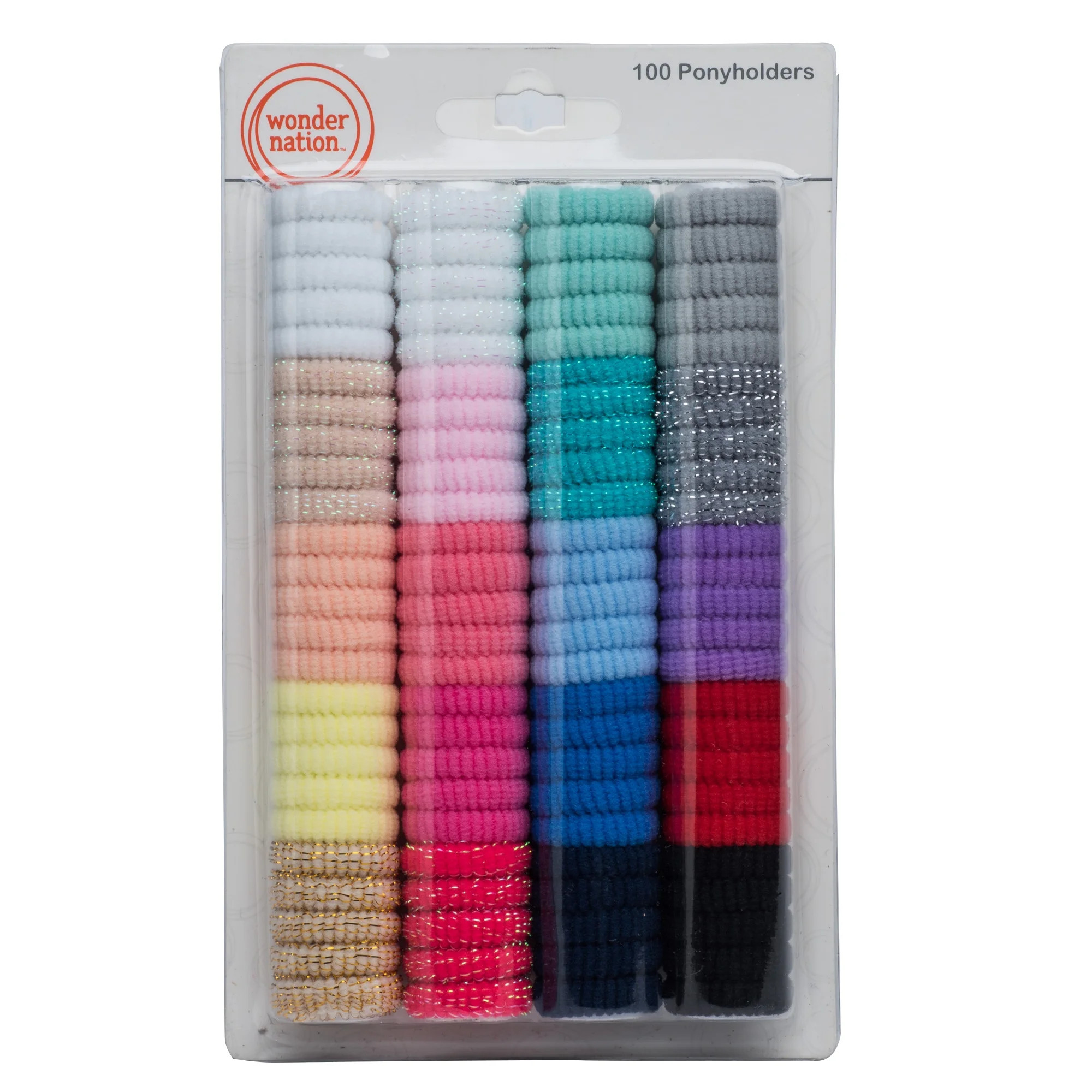 Wonder Nation 100 Piece Terry Pony Holder Hair Tie | Walmart (US)