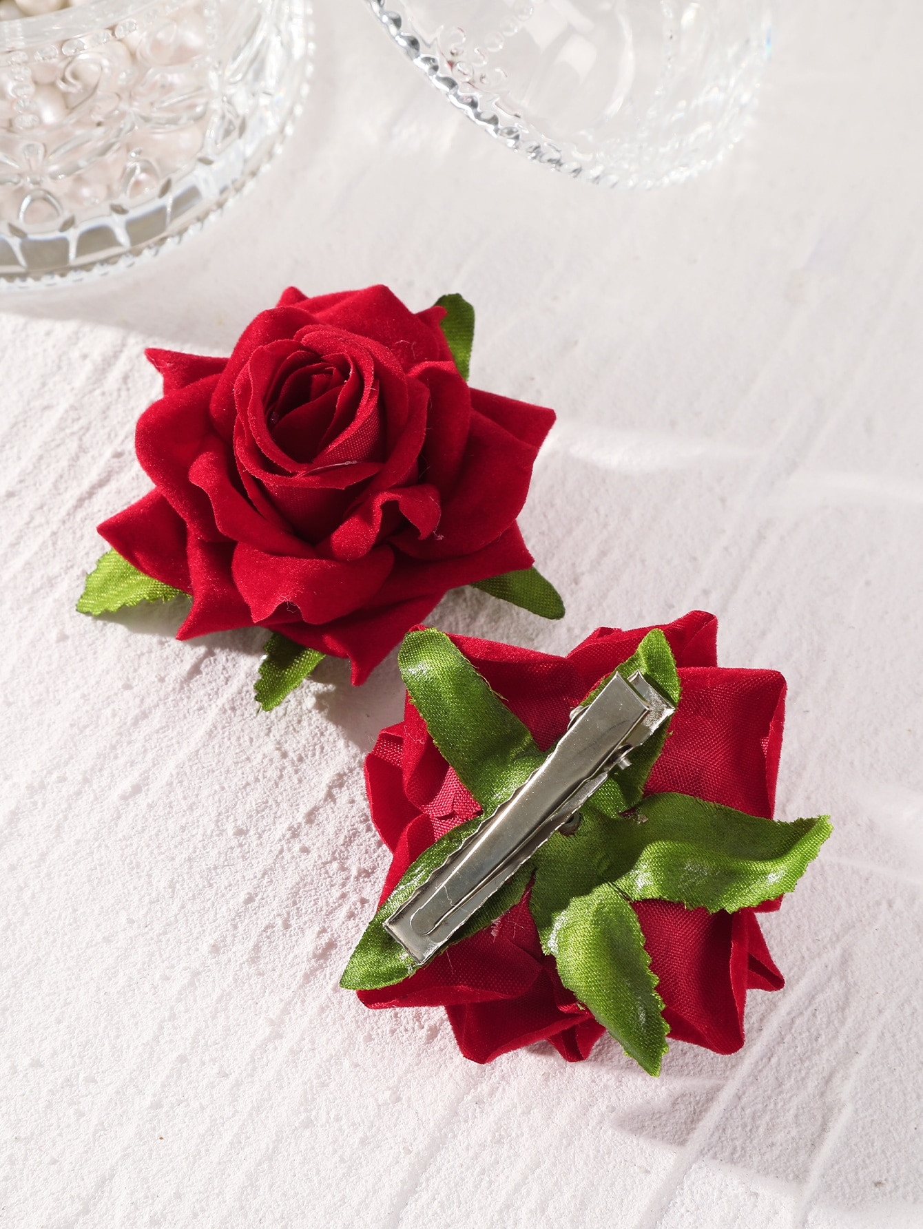 2pcs Rose Flower Decor Hair Clip Boho Presilha De Flor | SHEIN USA | SHEIN