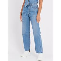 Levi's Ribcage Straight Leg Ankle Jeans - Light Indigo | Very (UK)