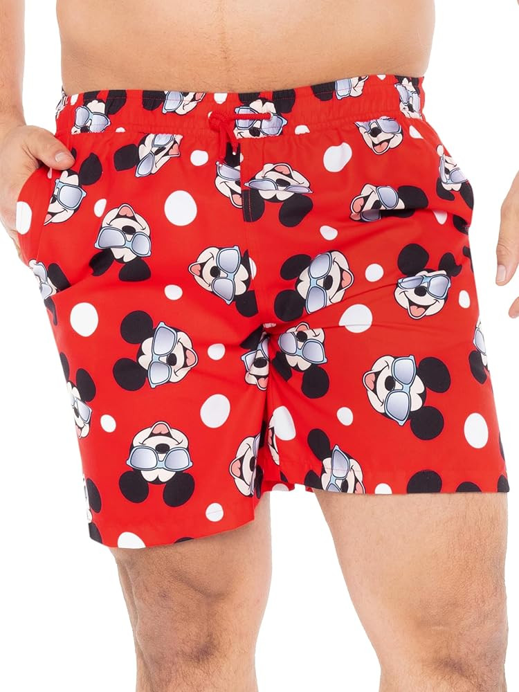 Disney Swim Trunks | Mickey Mouse Mens Beach Shorts with Pockets | Novelty Mens Beach Clothes | Amazon (US)