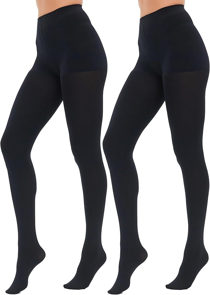 HeyUU Women's 100D Run Resistant Control Top Tights, Soft Opaque Pantyhose, High Waist & Elastic | Amazon (US)