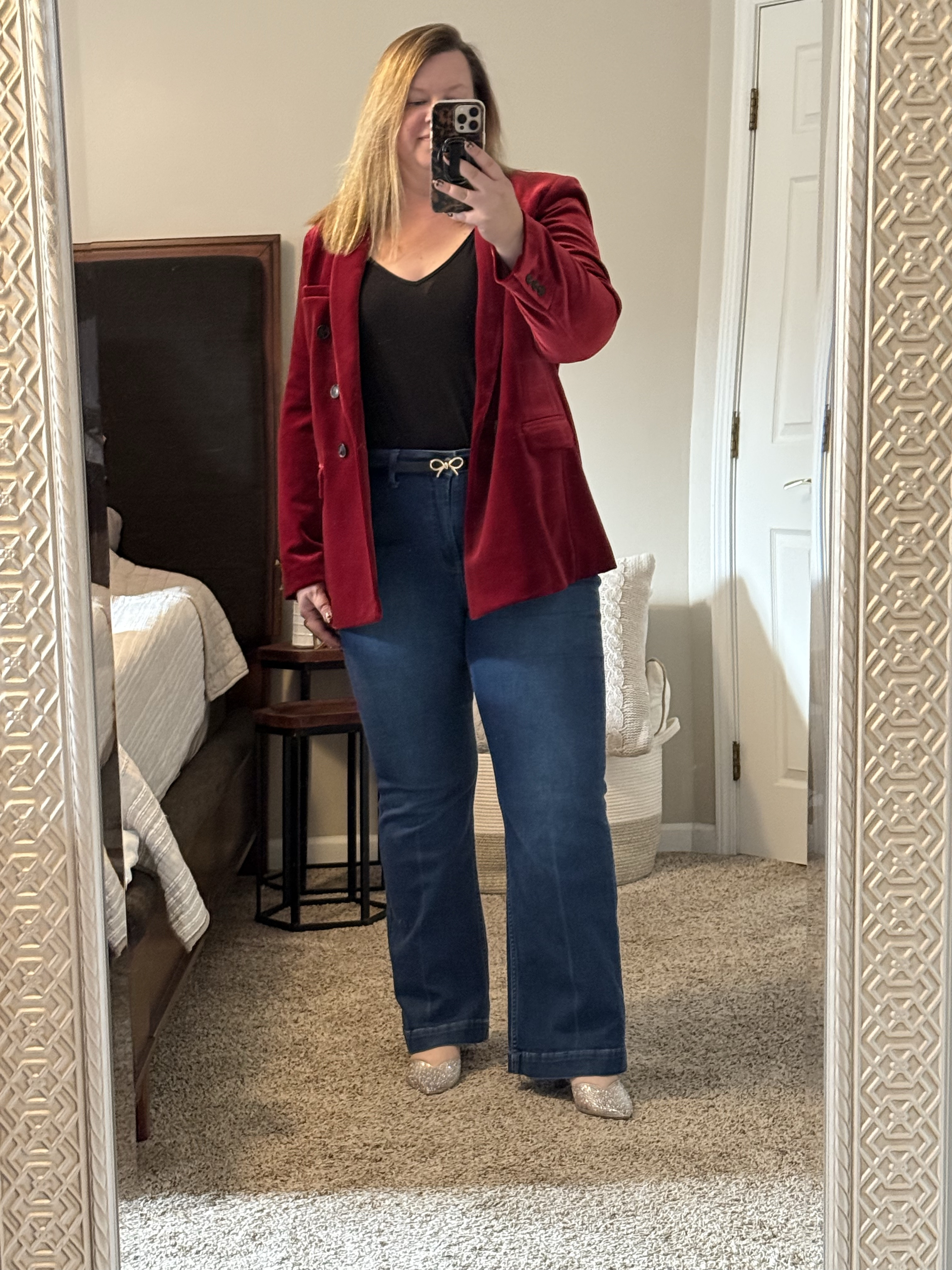 This believer blazer is such great quality. I am in a size 18 and it is perfect for the Holidays and beyond.  The jeans are older but linking similar  

#LTKSaleAlert #LTKHoliday #LTKParties