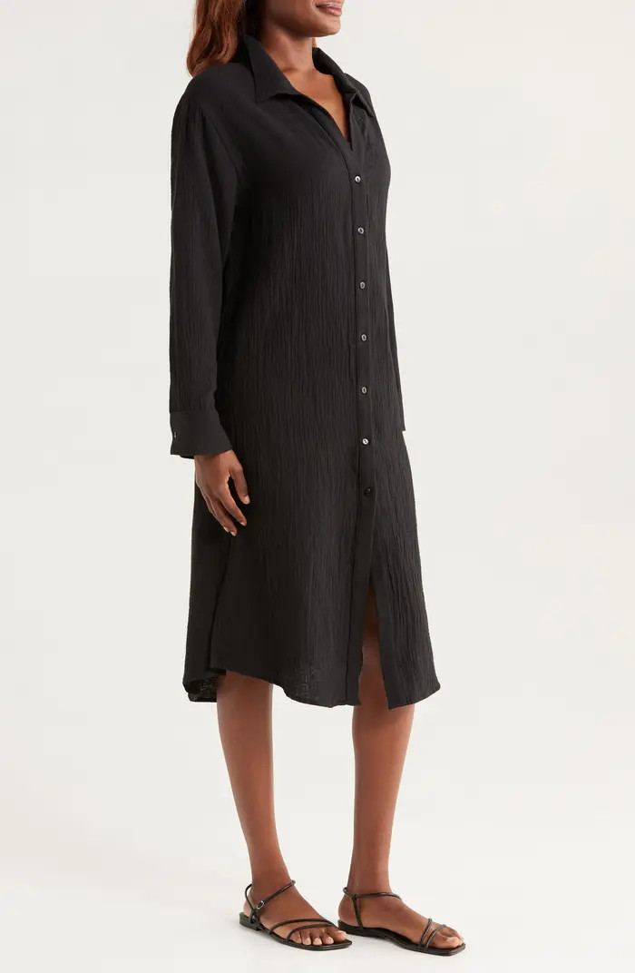 Nordstrom Cotton Gauze Cover-Up Shirtdress | Nordstrom | Nordstrom