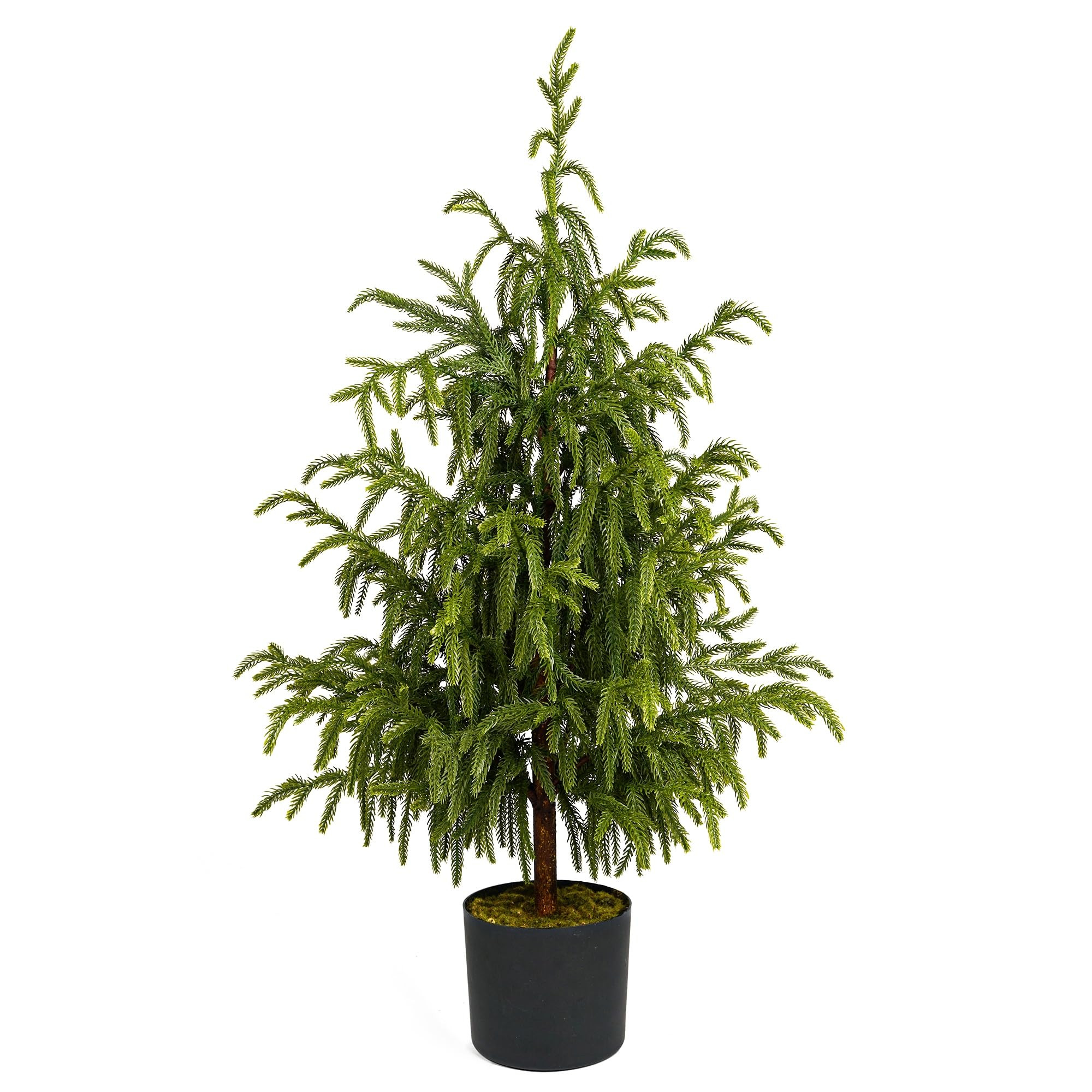 Artificial Norfolk Pine Tree - 3FT / 90CM Faux Christmas Tree Potted Plants Real Touch for Indoor Outdoor Home Front Porch Christmas Decor | Amazon (US)