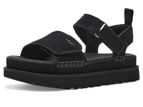 UGG Women's GOLDENSTAR Flat Sandal, Black, 9 | Amazon (US)