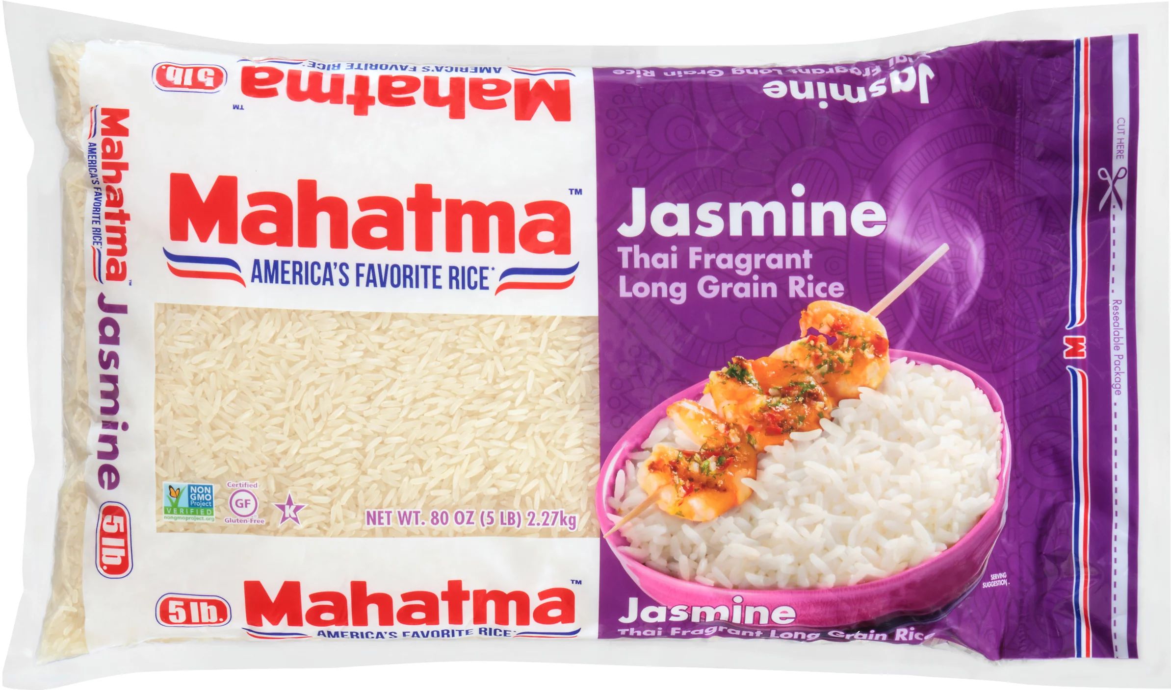 Mahatma Authentic Aromatic Jasmine White Rice 5 Lb | Walmart (US)