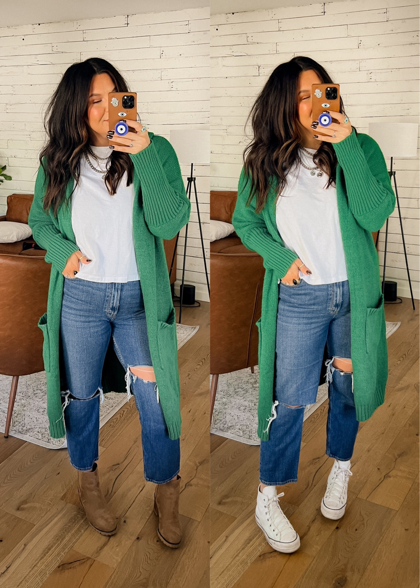 Fall Amazon Midsize Outfit
Duster Hoodie Cardigan: XXL
Box Tee: XL
Jeans: fit TTS (33 for me)
Boots: TTS
Platform Converse: size down 1/2 size

#LTKfindsunder50 #LTKmidsize #LTKstyletip