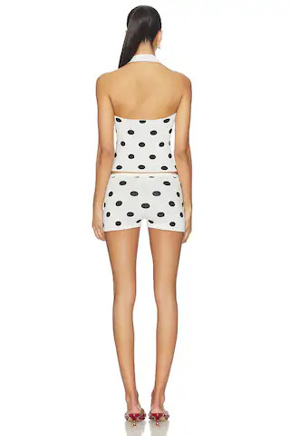 Viviana Knit Short Set in Ivory & Black Dot | Revolve Clothing (Global)
