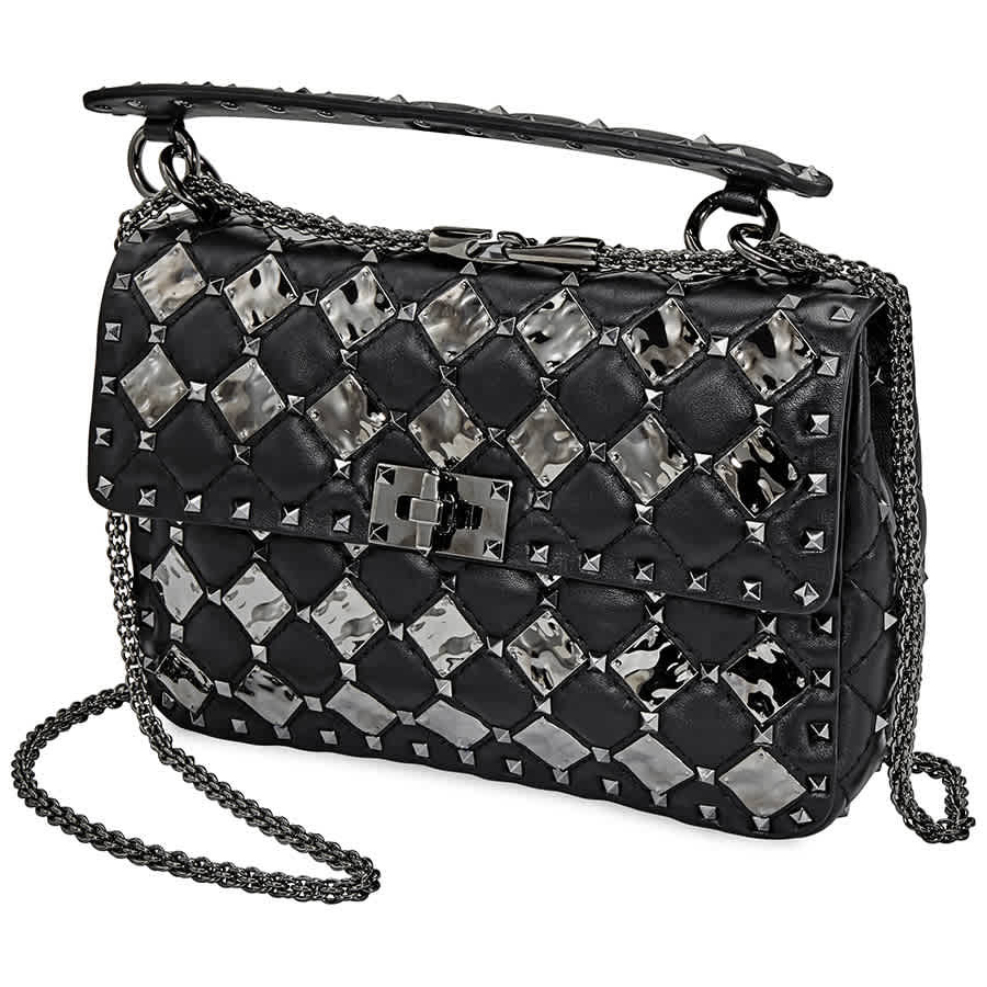 Valentino Black Ladies Medium Rockstud Spike.I Crossbody | Jomashop.com & JomaDeals.com