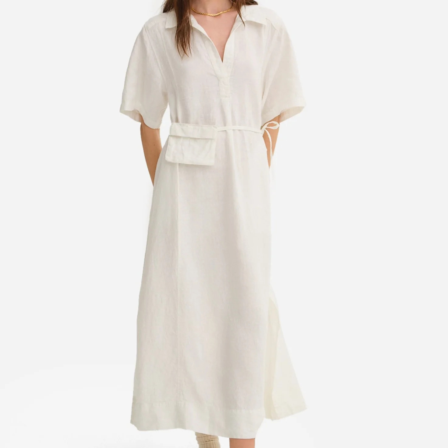 Organic Linen Belt Maxi Dress | MATE The Label