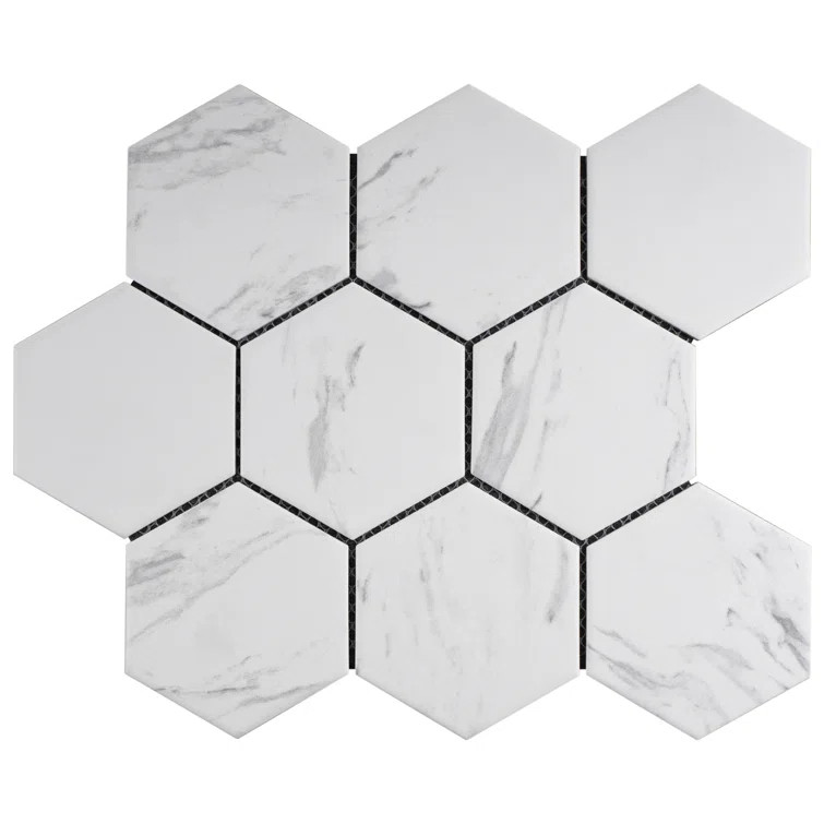 4" x 4" Porcelain Honeycomb Mosaic Wall & Floor Tile | Wayfair North America