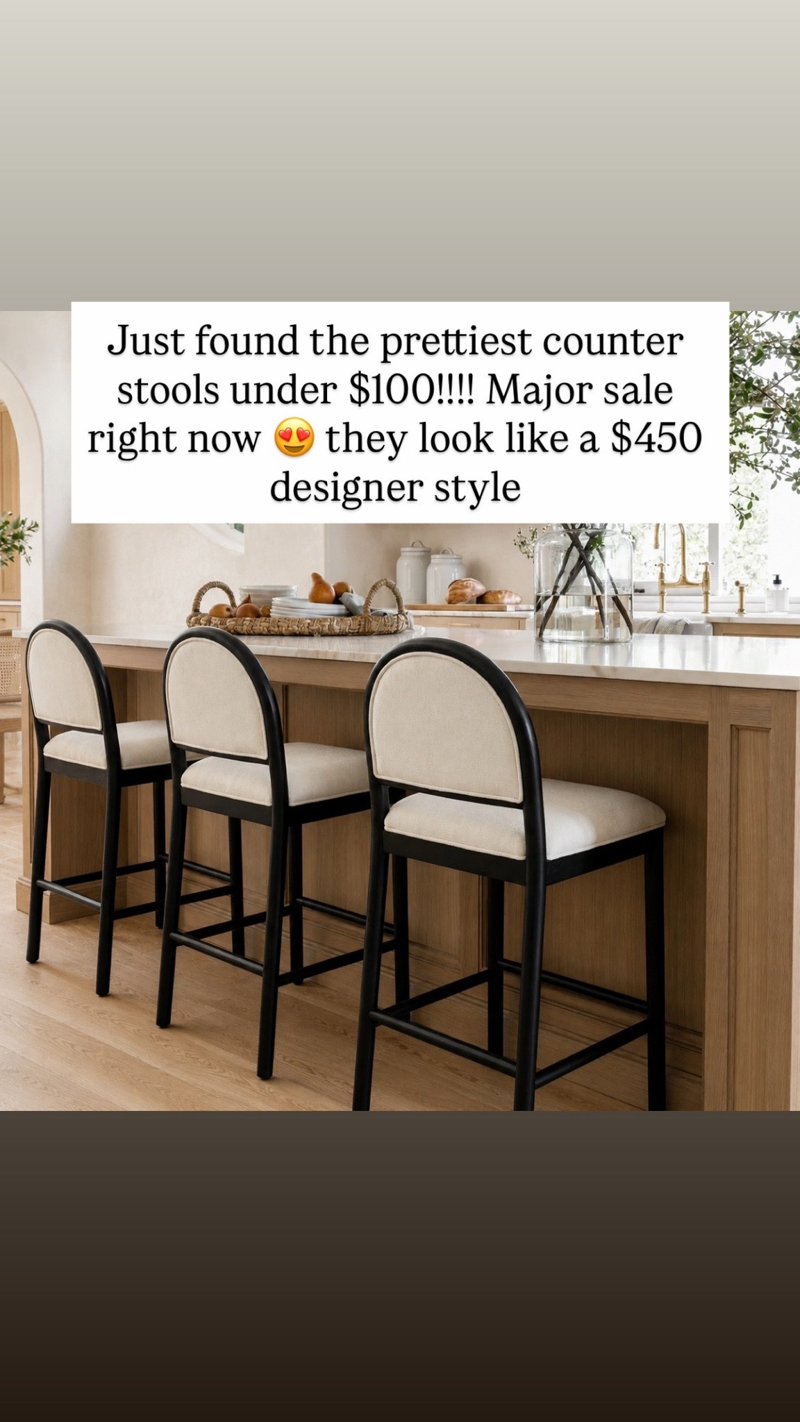 Just found the prettiest counter stools under $100!!!! Major sale right now 😍 they look like a $450 designer style