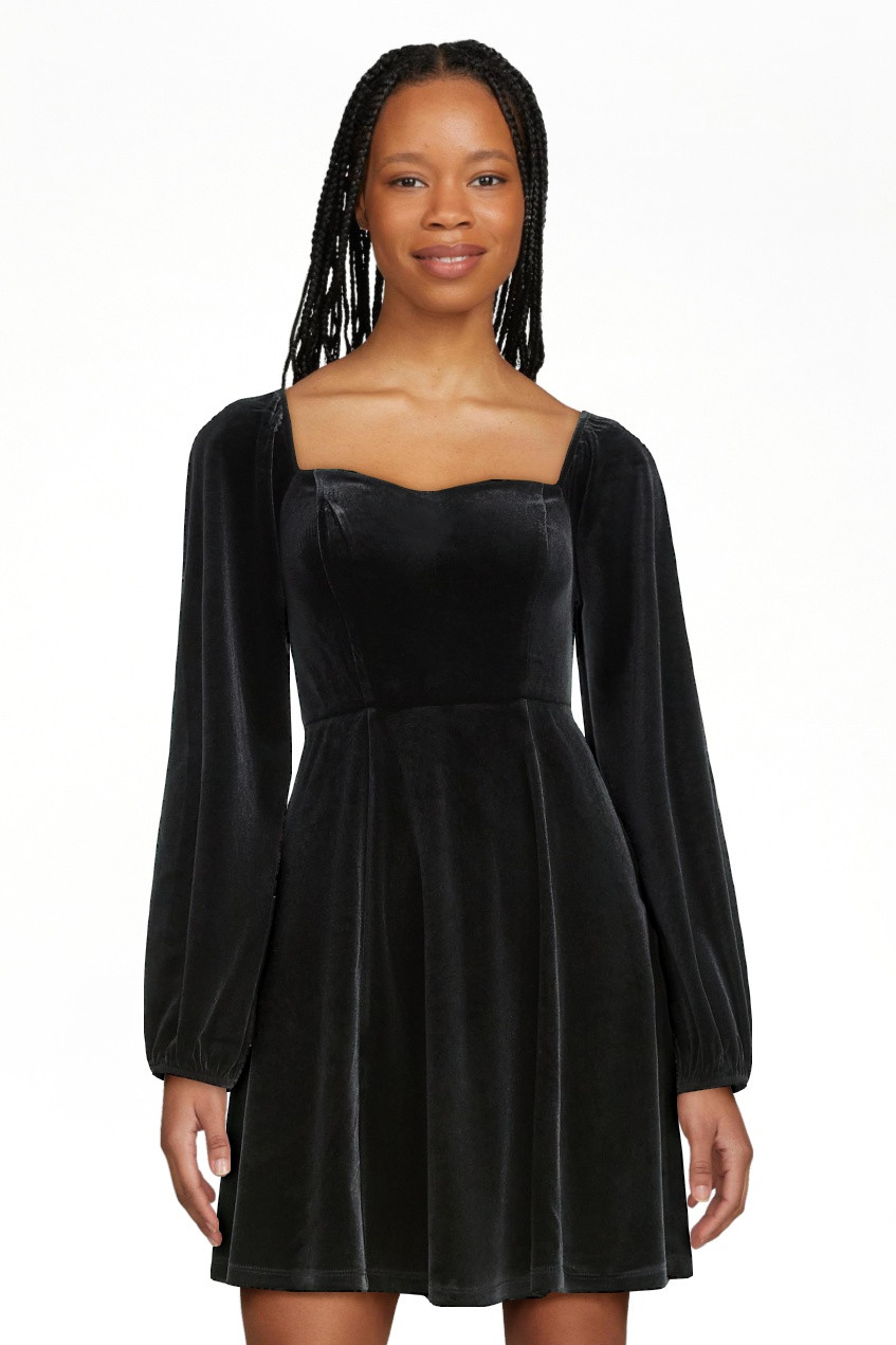 Scoop Women's and Women's Plus Velvet Sweetheart Mini Dress, Sizes XS-4X | Walmart (US)