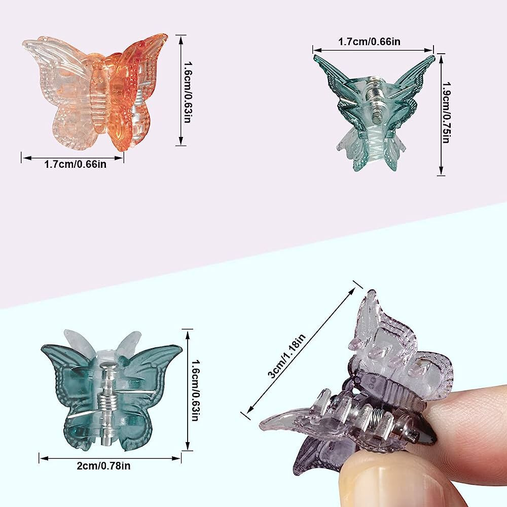 50 Pieces Butterfly Hair Clips Mini Hair Clips, Tiweio Small Hair Claw Clips Pastel Hair Clips Mi... | Amazon (US)