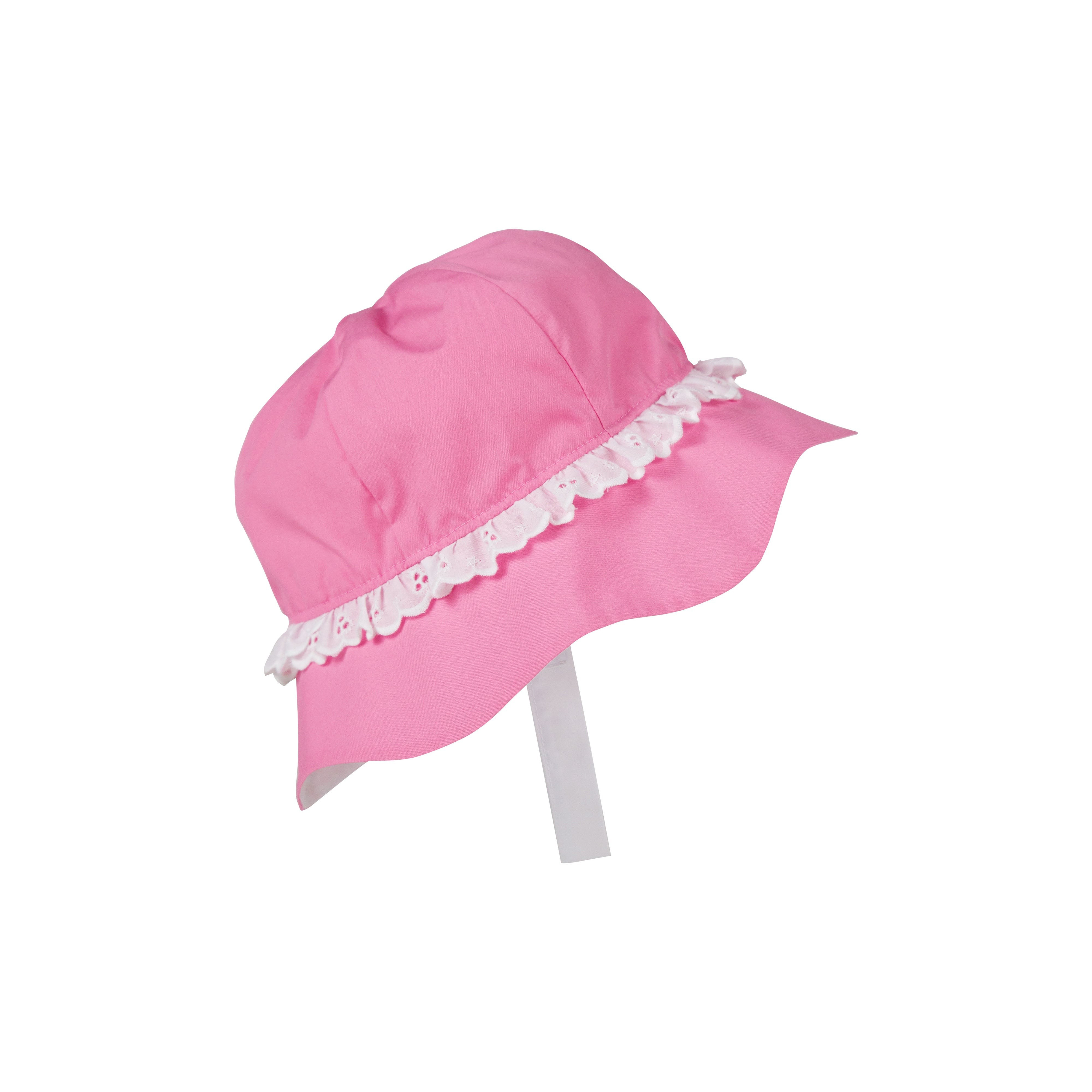 Hartley Hat - Hamptons Hot Pink & Worth Avenue White Eyelet | The Beaufort Bonnet Company