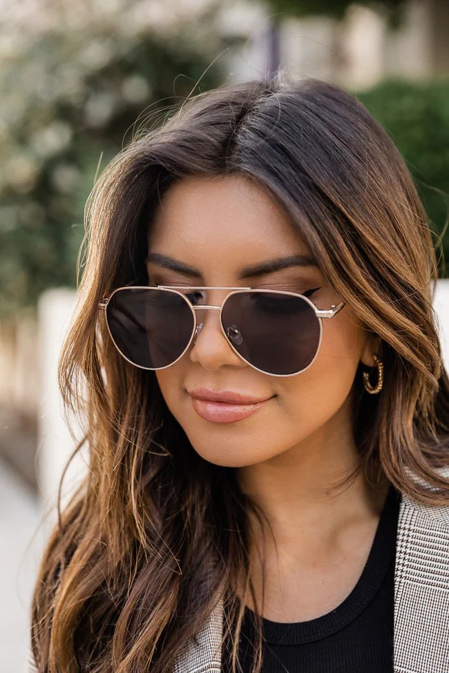 Traveling To You Black/Gold Sunglasses | The Pink Lily Boutique