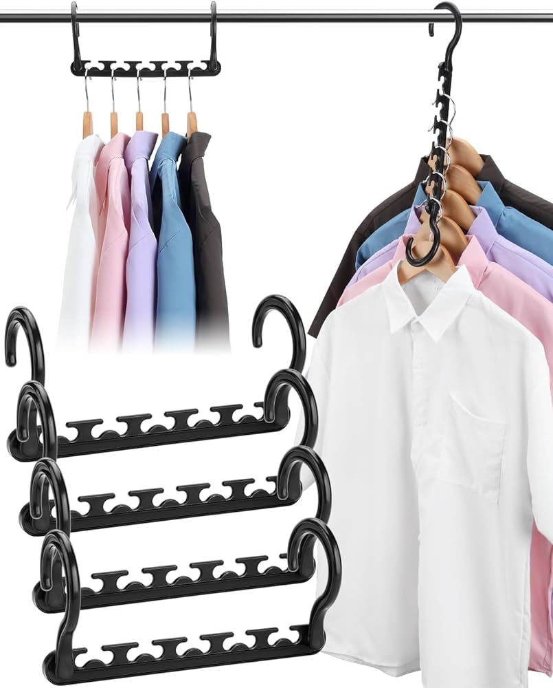 Closet-Organizers-and-Storage-6 Pack - Hangers-Space-Saving for Closet-Organizer, Sturdy Hanger-O... | Amazon (US)