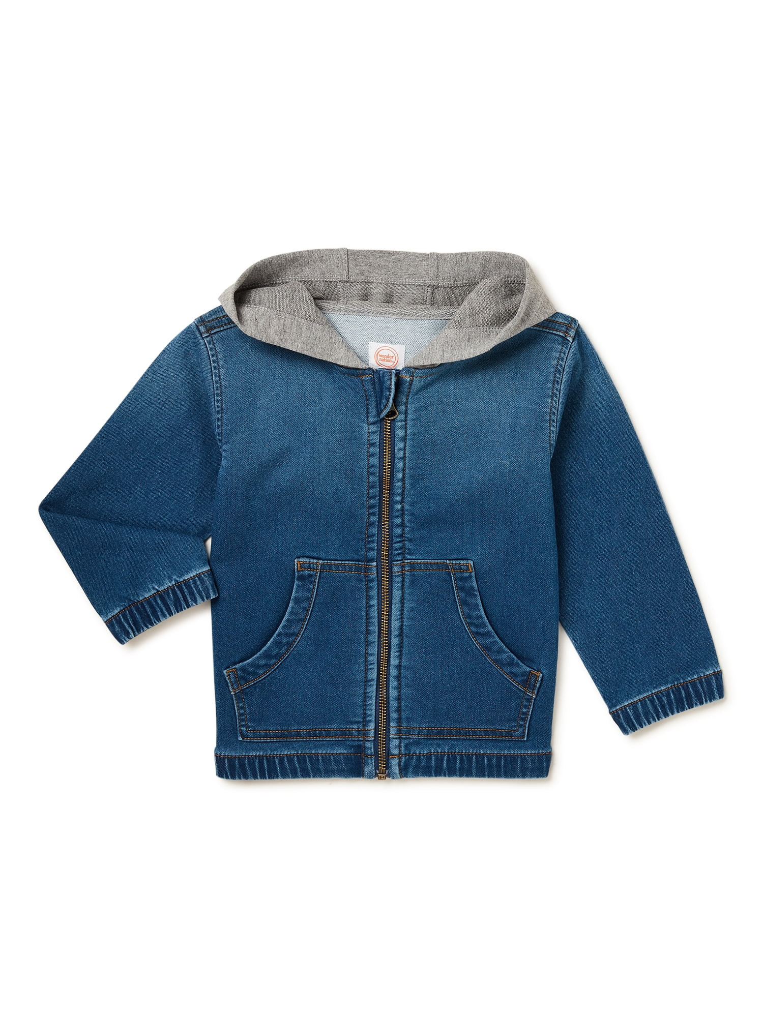 Wonder Nation Baby and Toddler Boy Stretch Knit Denim Jacket, Sizes 12M-5T | Walmart (US)