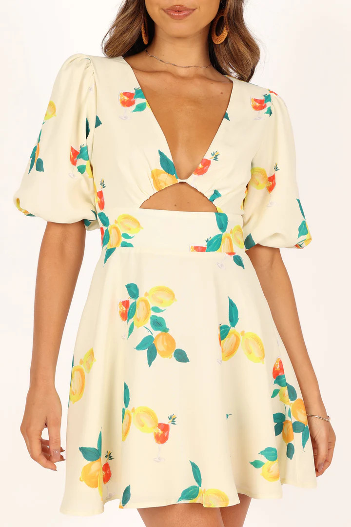 Mikaela Mini Dress - Lemon Print | Petal & Pup (US)