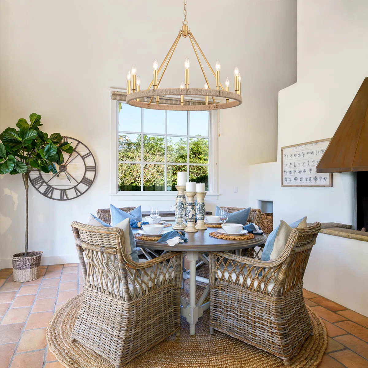 Hendon 12 - Light Dimmable Kitchen Island Wagon Wheel Chandelier | Wayfair North America