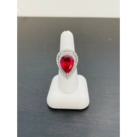 Ruby Red Cz Ring in Sterling Silver | Etsy (US)