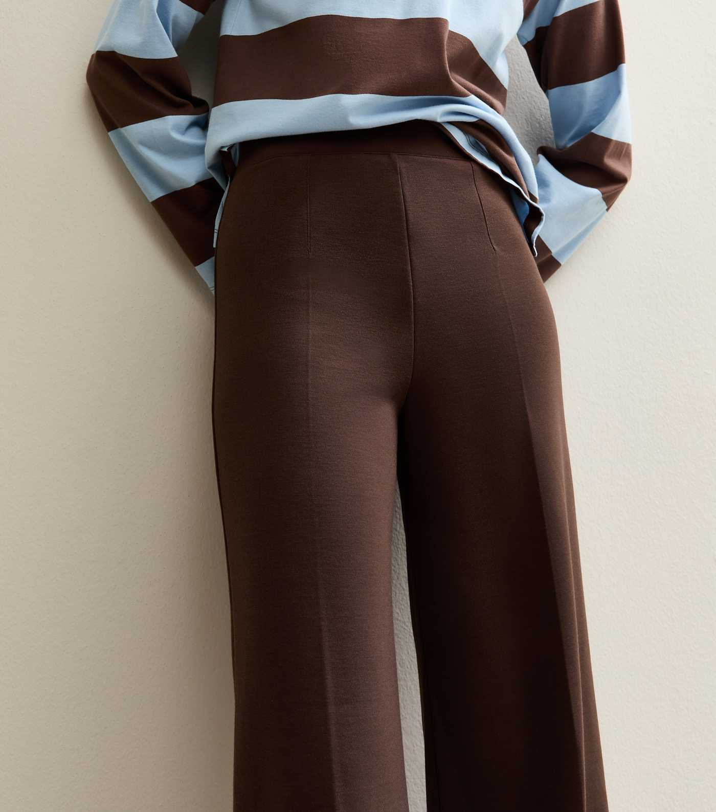 Brown Wide Leg Pressed Crease Trousers | New Look | New Look (UK)