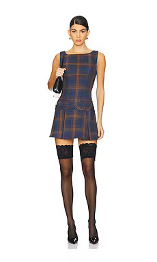 H:ours Mila Mini Dress in Blue Brown from Revolve.com | Revolve Clothing (Global)