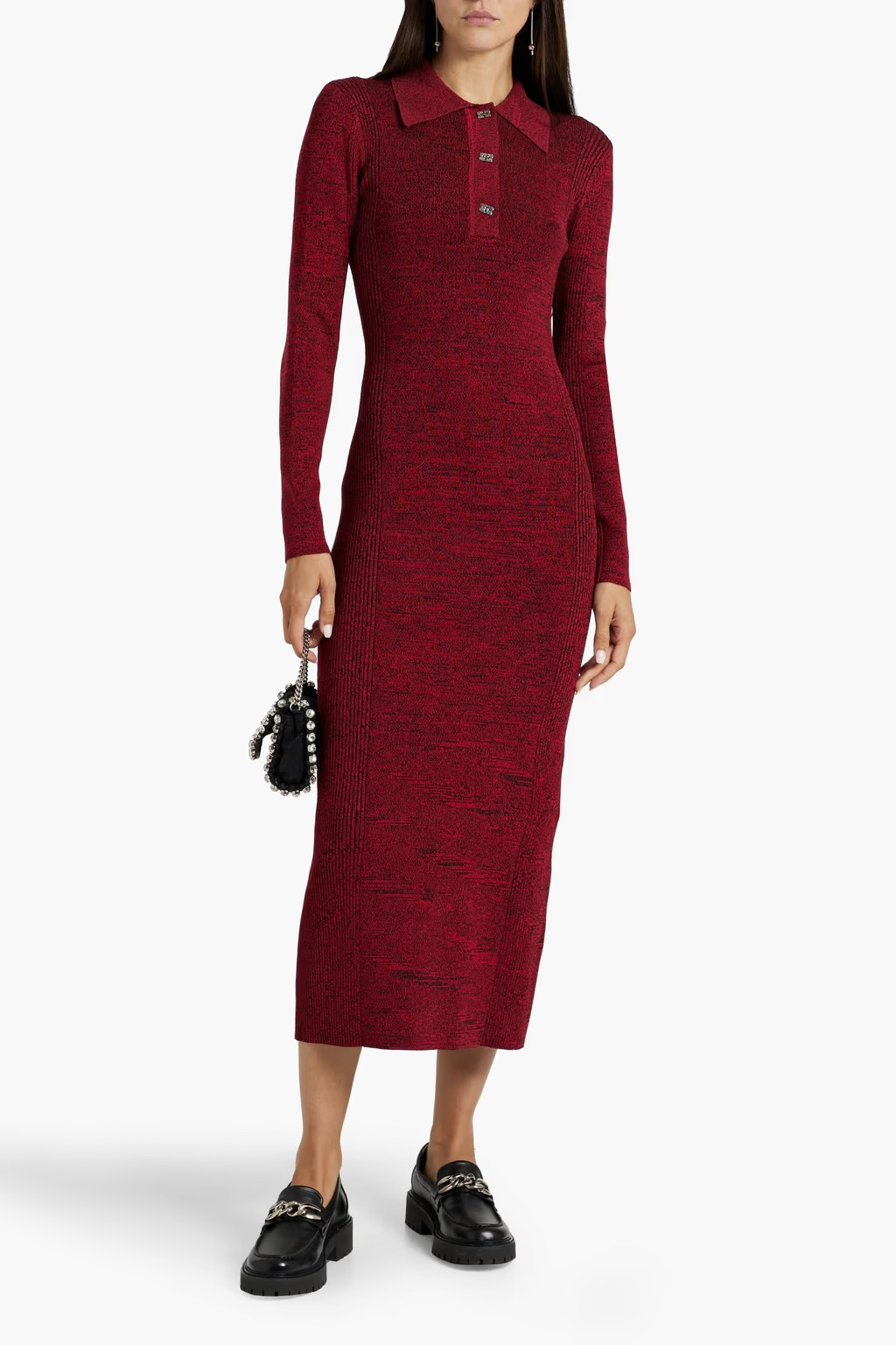 Stretch-knit midi shirt dress | The Outnet (US and CA)