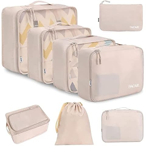 LANGUGU Compression Travel Luggage Organizers 6 Set, Mesh Clothes Bags Luggage Travel Packing Cub... | Amazon (US)