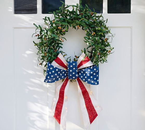 Lit Americana Burlap Bow | Pottery Barn (US)