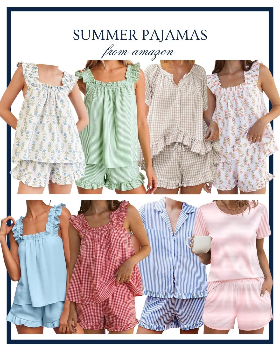 Summer pajamas from Amazon 🤍 Love these pretty PJ sets for the summer season! Amazon Finds, Pajama Sets, Preppy Style 

#LTKHome
