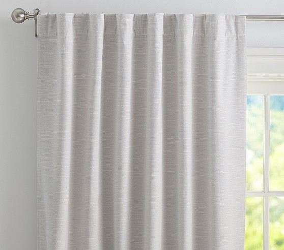 Evelyn Linen Blackout Curtain | Pottery Barn Kids