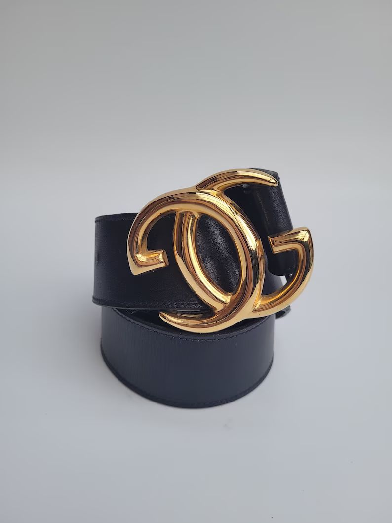 GUCCI Belt. Gucci GG Supreme Vintage  Navy Blue Leather  Belt. Italian designer accessory. | Etsy (UK)