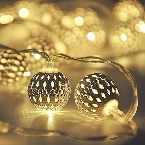 Globe String Lights,CMYK 14.6 ft 40 LED LED Fairy String Lights Battery Operated, Warm White | Amazon (US)