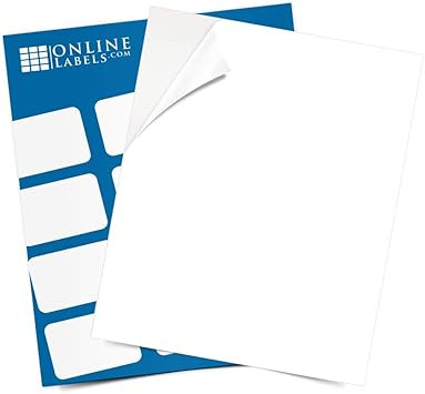 Sticker Paper, 10 Sheets, White Matte, 8.5 x 11 Full Sheet Label, Inkjet or Laser Printer, Online... | Amazon (US)