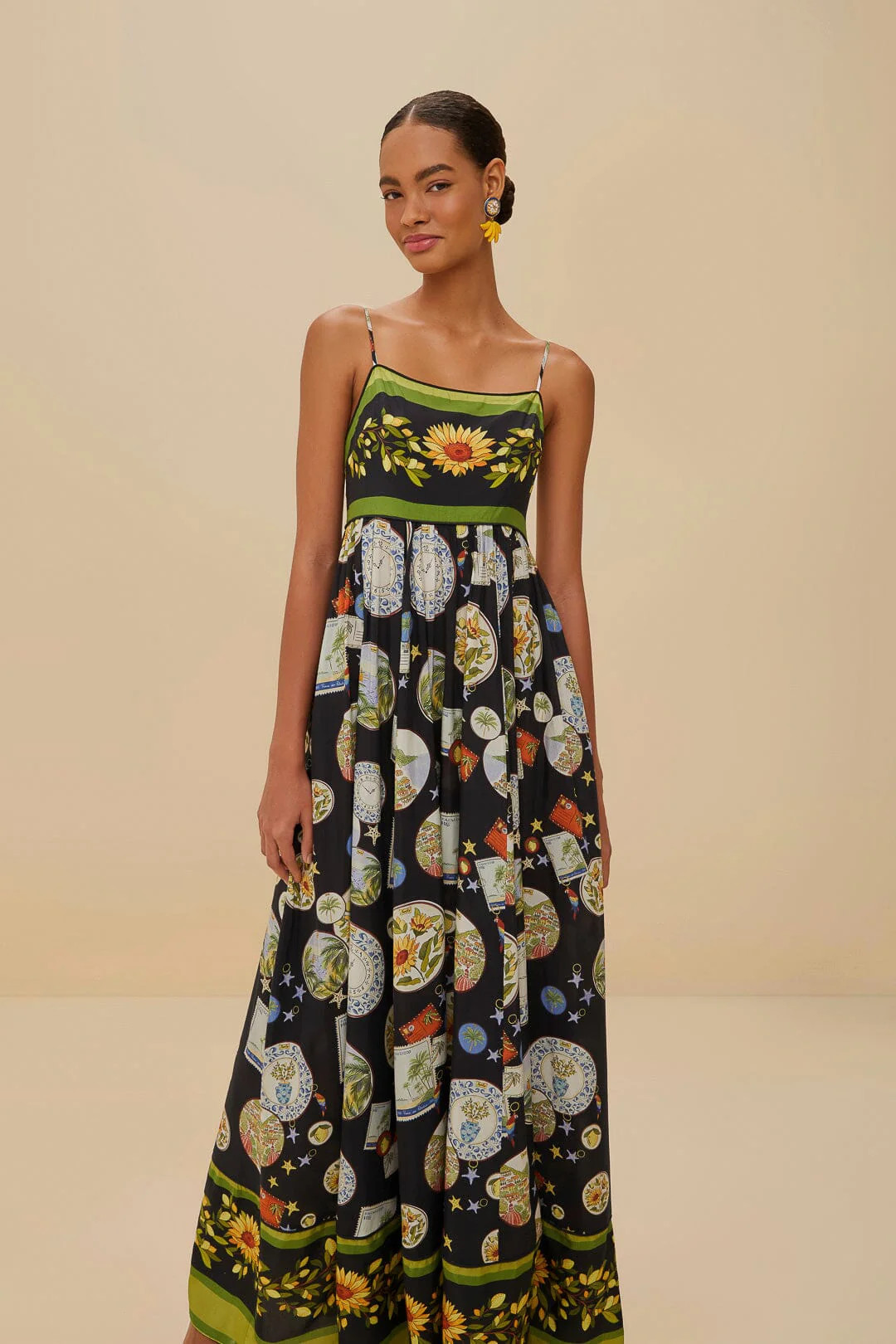Black Trip Souvenir Maxi Dress | FarmRio (US)