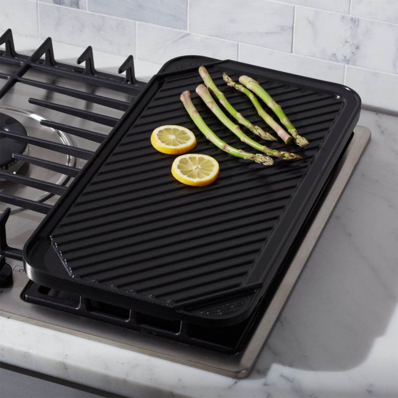 Reversible Ceramic Double Griddle + Reviews | Crate and Barrel | Crate & Barrel
