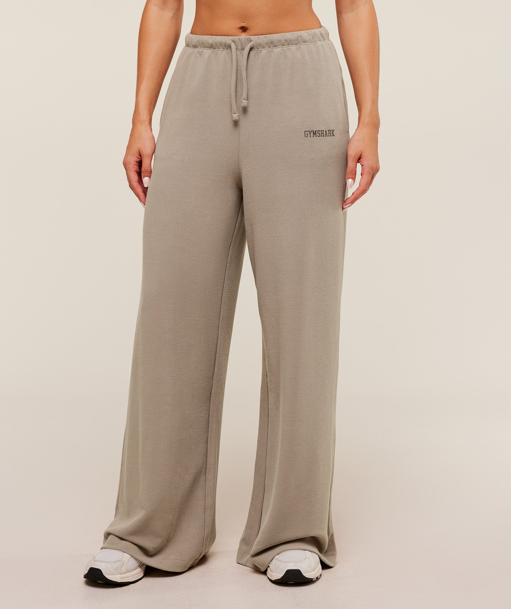 Gymshark Waffle Wide Leg Pants - Lifestyle Brown | Gymshark US