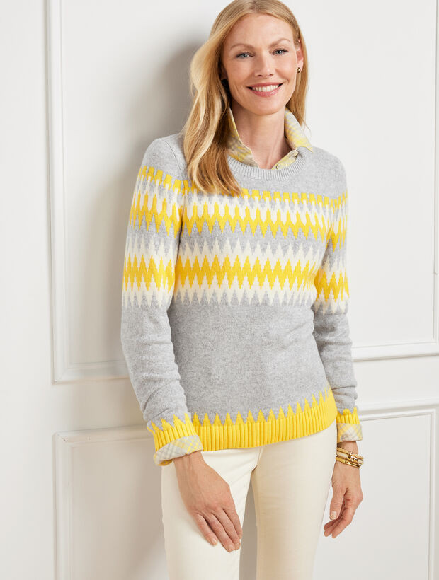 Crewneck Sweater - Chevron Fair Isle | Talbots