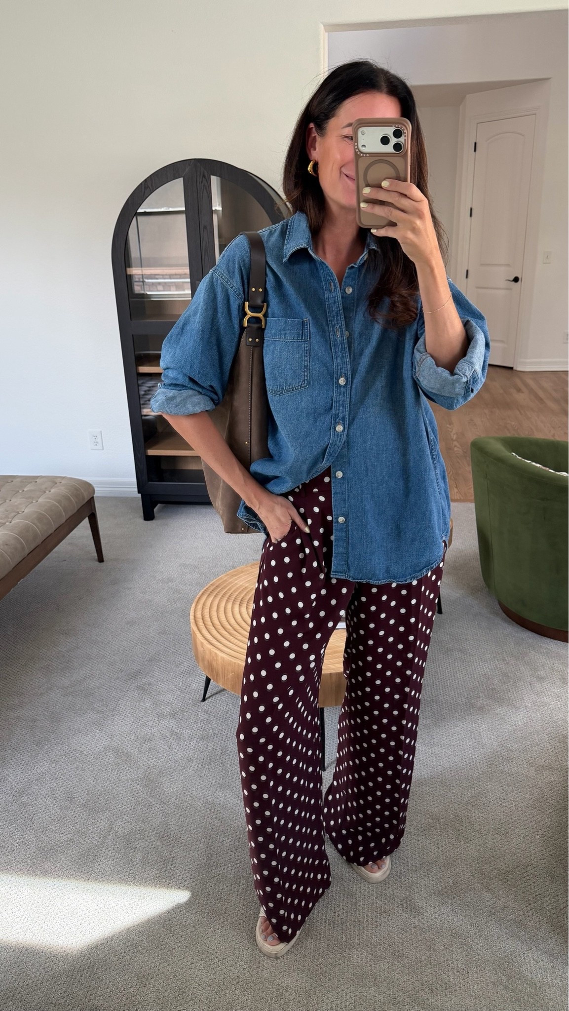 Loving these polka dot pants and denim shirt for a casual but put together look!

#LTKgrwm #LTKSaleAlert #LTKootd