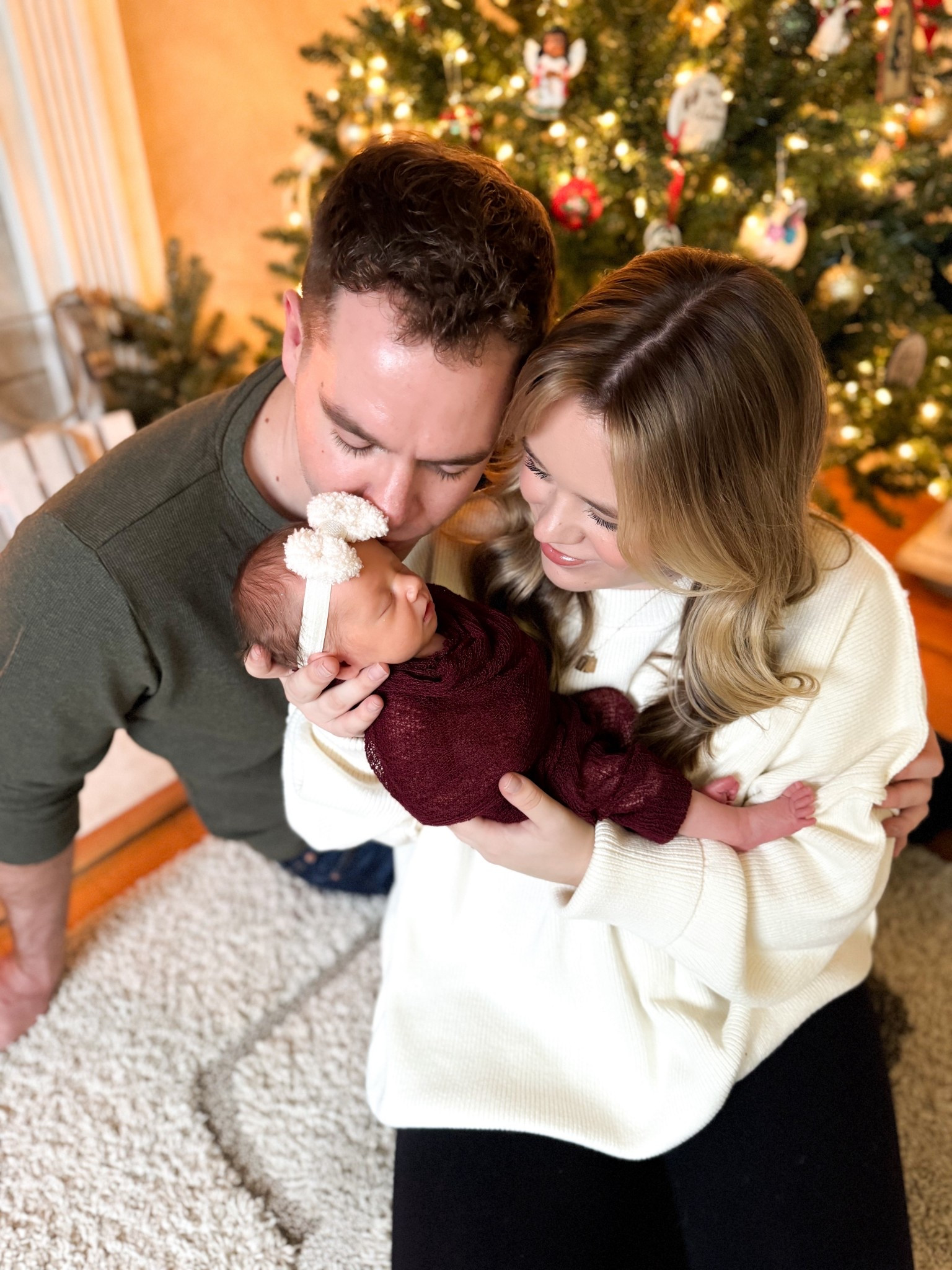 Newborn photo outfits and accessories - swaddle and cozy details for at home DIY newborn photos - buttery soft leggings - oversized cozy cream sweater - initial bar name necklace 

#LTKFindsUnder50 #LTKBaby #LTKFamily