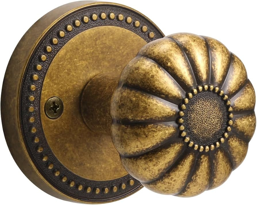Antique Brass Door Knob Passage Door Knobs Interior Door Knob for Hall and Closet,Zinc Alloy 1 Pa... | Amazon (US)