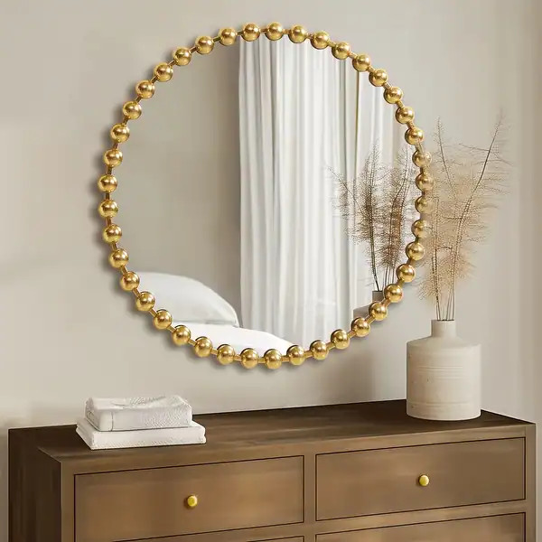 Madison Park Signature Marlowe Beaded Round Wall Mirror | Bed Bath & Beyond