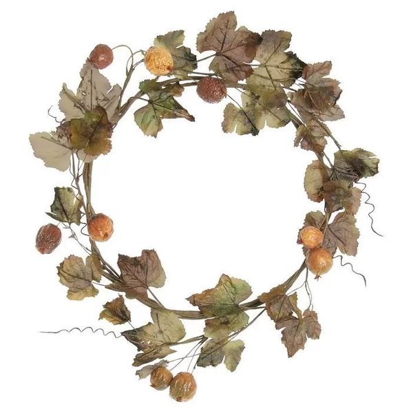 18" Dried Grape Leaf Wreath | Wayfair North America