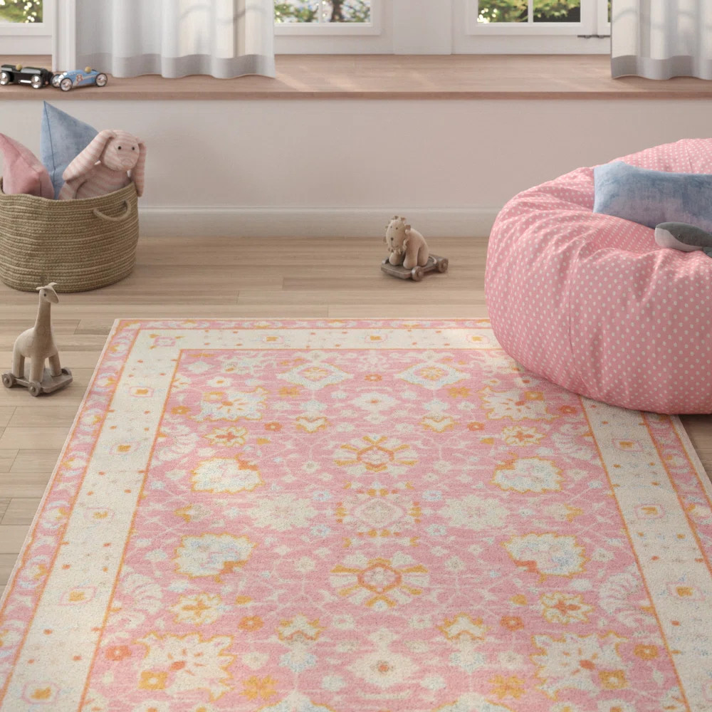 Viv + Rae™ Guerin Oriental Wool / Nylon Pink Area Rug & Reviews | Wayfair | Wayfair North America